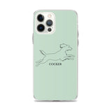 Cocker Spaniel iPhone case - Light Green