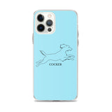 Cocker Spaniel iPhone case - Light Blue