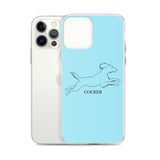 Cocker Spaniel iPhone case - Light Blue