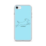 Cocker Spaniel iPhone case - Light Blue