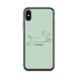 Cocker Spaniel iPhone case - Light Green