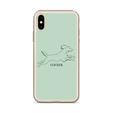 Cocker Spaniel iPhone case - Light Green
