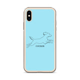 Cocker Spaniel iPhone case - Light Blue
