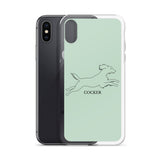 Cocker Spaniel iPhone case - Light Green