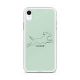 Cocker Spaniel iPhone case - Light Green