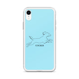 Cocker Spaniel iPhone case - Light Blue
