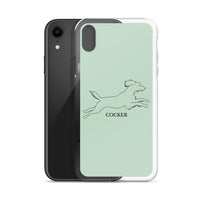 Cocker Spaniel iPhone case - Light Green