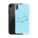 Cocker Spaniel iPhone case - Light Blue