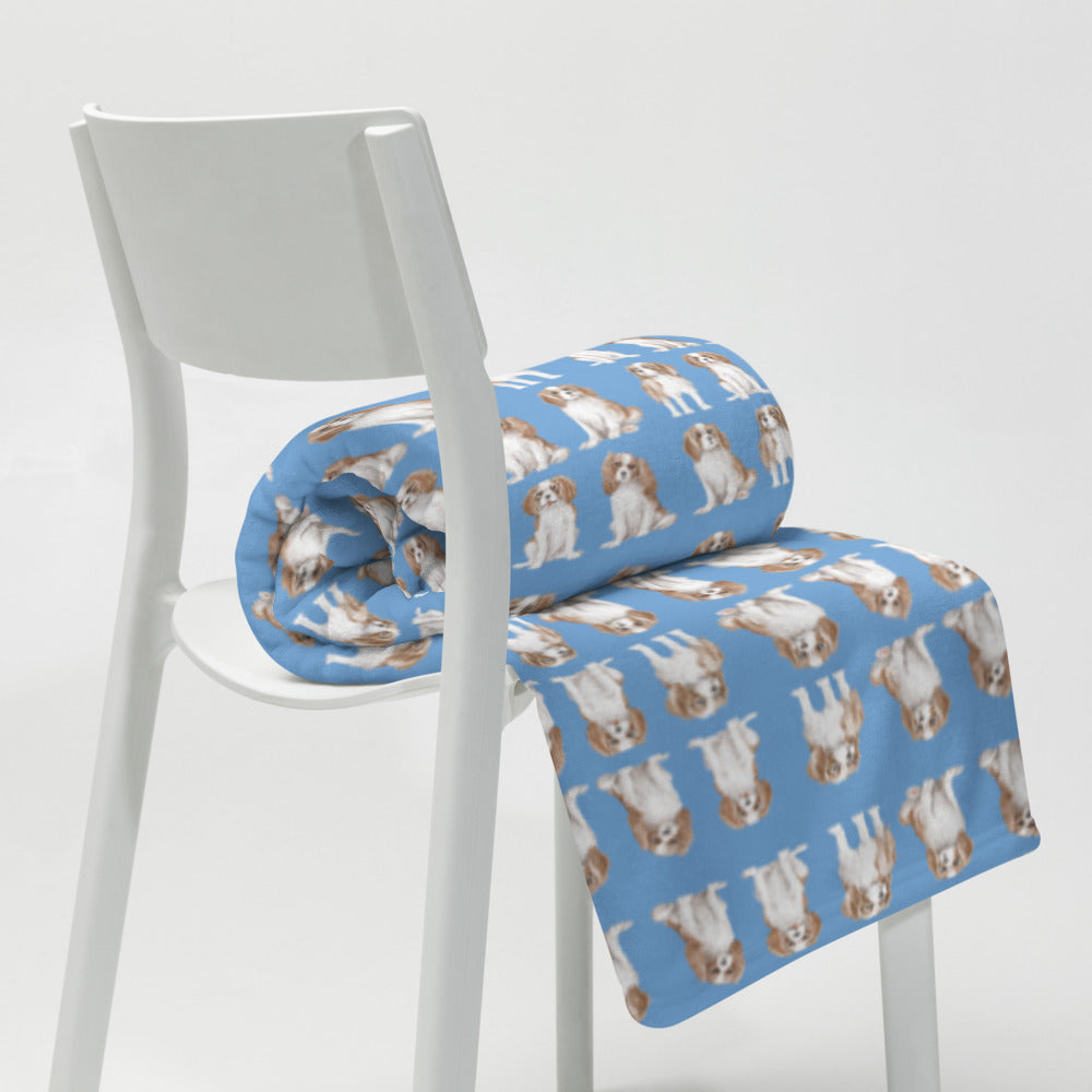 Cavalier Dog Print Blanket - Cavalier King Charles Spaniel Throw Blank ...